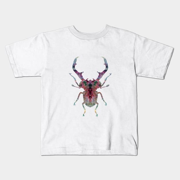 Stag Beetle Kids T-Shirt by BittenByErmines